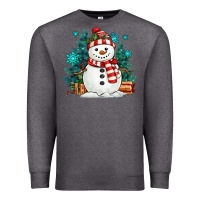 Charcoal Heather christmas snowman Premium Sweatshirt - MaliasSmallBusiness