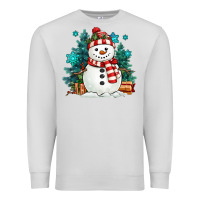 Dove Grey christmas snowman Premium Sweatshirt - MaliasSmallBusiness