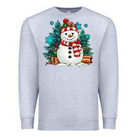 Heather Grey christmas snowman Premium Sweatshirt - MaliasSmallBusiness
