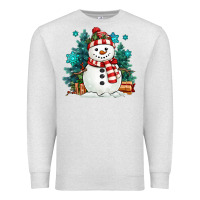 Oatmeal Heather christmas snowman Premium Sweatshirt - MaliasSmallBusiness