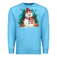 Ocean Blue christmas snowman Premium Sweatshirt - MaliasSmallBusiness
