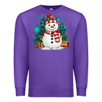 Purple christmas snowman Premium Sweatshirt - MaliasSmallBusiness