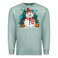 Seafoam christmas snowman Premium Sweatshirt - MaliasSmallBusiness