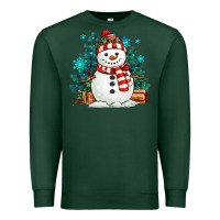 Sports Green christmas snowman Premium Sweatshirt - MaliasSmallBusiness