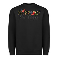 Black support our troops Heavyweight Sweatshirt - CowhideDigitalArt