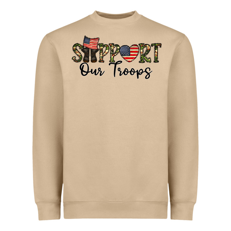 Support Our Troops Heavyweight Sweatshirt by CowhideDigitalArt | Teevron