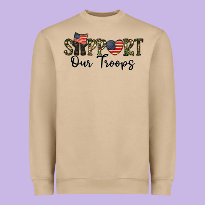 Support Our Troops Heavyweight Sweatshirt Designed By Cowhidedigitalart