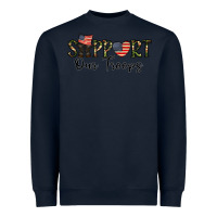 Navy support our troops Heavyweight Sweatshirt - CowhideDigitalArt