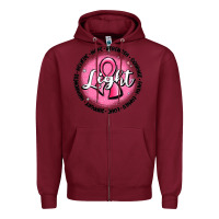 Burgundy fight breast cancer Zipper Hoodie - MaliasSmallBusiness