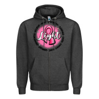 Charcoal Heather fight breast cancer Zipper Hoodie - MaliasSmallBusiness