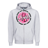 Heather Grey fight breast cancer Zipper Hoodie - MaliasSmallBusiness