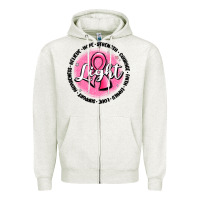 Oatmeal Heather fight breast cancer Zipper Hoodie - MaliasSmallBusiness