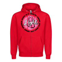Red fight breast cancer Zipper Hoodie - MaliasSmallBusiness