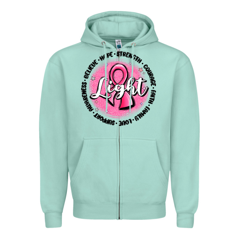 Fight Breast Cancer Zipper Hoodie by MaliasSmallBusiness | Teevron