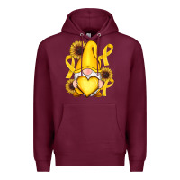Burgundy Childhood Cancer gnome Premium Hoodie - RanaPortraitStore
