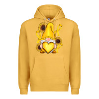 Mustard Childhood Cancer gnome Premium Hoodie - RanaPortraitStore
