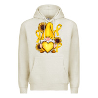 Oatmeal Heather Childhood Cancer gnome Premium Hoodie - RanaPortraitStore