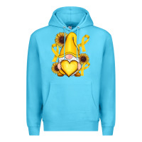 Ocean Blue Childhood Cancer gnome Premium Hoodie - RanaPortraitStore