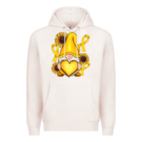 Pale Pink Childhood Cancer gnome Premium Hoodie - RanaPortraitStore