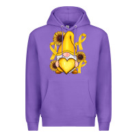 Purple Childhood Cancer gnome Premium Hoodie - RanaPortraitStore
