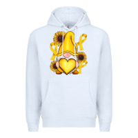 White Childhood Cancer gnome Premium Hoodie - RanaPortraitStore