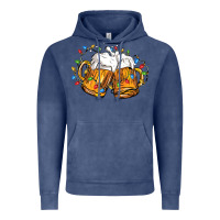 Vintage Denim beer with christmas lights Vintage Hoodie - FaDigitalArtStudio