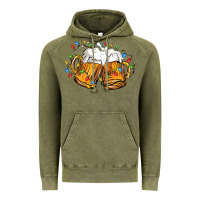 Vintage Olive beer with christmas lights Vintage Hoodie - FaDigitalArtStudio
