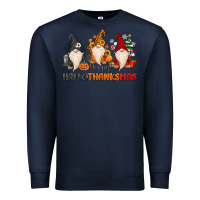 Navy Happy Hallothanksmas Premium Sweatshirt - MaliasSmallBusiness