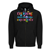 Black everyone communicates differently Zipper Hoodie - MaliasSmallBusiness