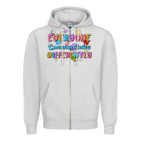 Dove Grey everyone communicates differently Zipper Hoodie - MaliasSmallBusiness