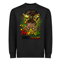 Black free ish since 1865 afro messy bun Heavyweight Sweatshirt - HRA Design Shop