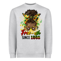 Heather Grey free ish since 1865 afro messy bun Heavyweight Sweatshirt - HRA Design Shop