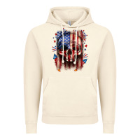 Vintage Artic 4th of July skull American flag Vintage Hoodie - Neo Western