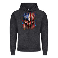 Vintage Black 4th of July skull American flag Vintage Hoodie - Neo Western