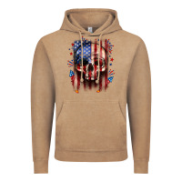 Vintage Coffee 4th of July skull American flag Vintage Hoodie - Neo Western