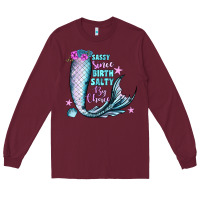 Burgundy sassy since birth salty by choice Long Sleeve Tee - JahusDesignShop