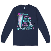 Navy sassy since birth salty by choice Long Sleeve Tee - JahusDesignShop