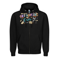 Black orthopedic crew Zipper Hoodie - MaliasSmallBusiness