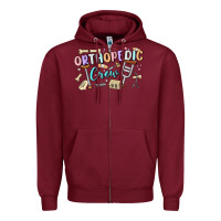 Burgundy orthopedic crew Zipper Hoodie - MaliasSmallBusiness