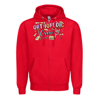 Red orthopedic crew Zipper Hoodie - MaliasSmallBusiness