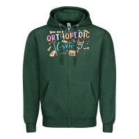 Sports Green orthopedic crew Zipper Hoodie - MaliasSmallBusiness