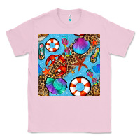 Bubblegum Pink summer with leopard seamless pattern Classic Tee - BundleAndBundleShop