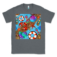 Charcoal Heather summer with leopard seamless pattern Classic Tee - BundleAndBundleShop