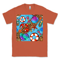 Copper summer with leopard seamless pattern Classic Tee - BundleAndBundleShop