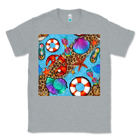 Heather Grey summer with leopard seamless pattern Classic Tee - BundleAndBundleShop
