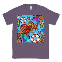 Lavender summer with leopard seamless pattern Classic Tee - BundleAndBundleShop