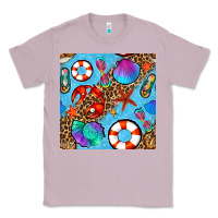 Lilac summer with leopard seamless pattern Classic Tee - BundleAndBundleShop