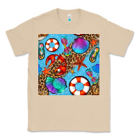 Mushroom summer with leopard seamless pattern Classic Tee - BundleAndBundleShop