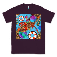 Plum summer with leopard seamless pattern Classic Tee - BundleAndBundleShop