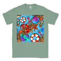 Sage summer with leopard seamless pattern Classic Tee - BundleAndBundleShop